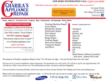 Tablet Screenshot of charikasappliance.com